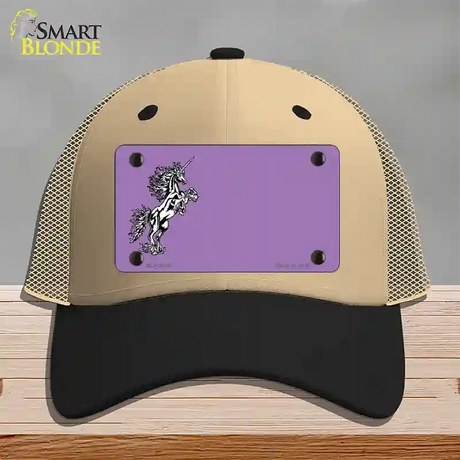 Unicorn Offset Novelty License Plate Hat Mesh / Khaki|Black