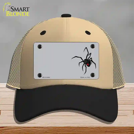 Black Widow Offset Novelty License Plate Hat Mesh / Khaki|Black