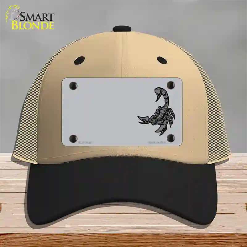 Scorpion Offset Novelty License Plate Hat Mesh / Khaki|Black