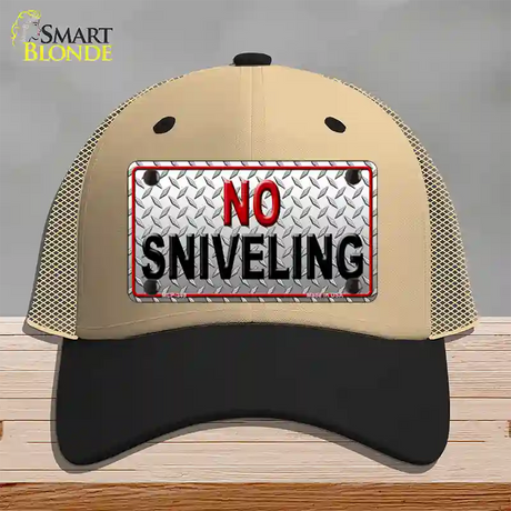 No Sniveling Novelty License Plate Hat Mesh / Khaki|Black