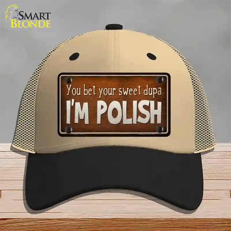 You Bet Im Polish Novelty License Plate Hat Mesh / Khaki|Black