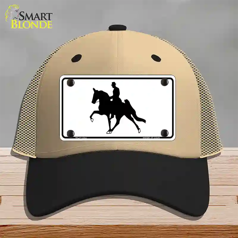 Horse With Rider Novelty License Plate Hat Mesh / Khaki|Black