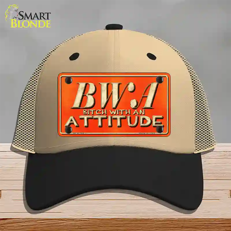 B.W.A. Novelty License Plate Hat Mesh / Khaki|Black