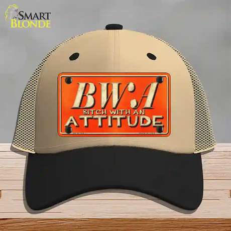 B.W.A. Novelty License Plate Hat Mesh / Khaki|Black