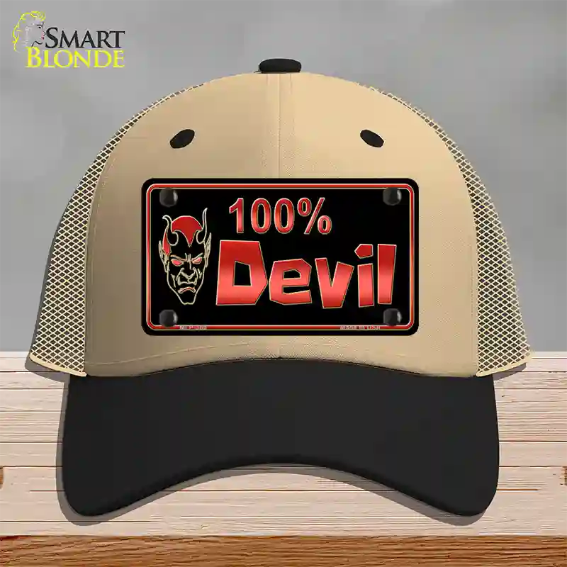 100% Devil Novelty License Plate Hat Mesh / Khaki|Black