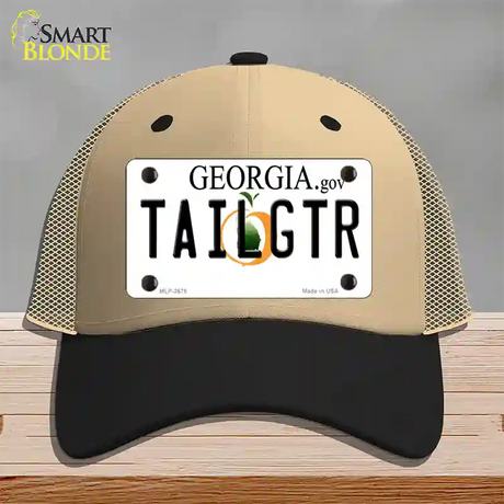 Tailgtr Georgia Novelty License Plate Hat Mesh / Khaki|Black