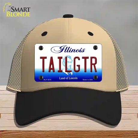 Tailgtr Illinois Novelty License Plate Hat Mesh / Khaki|Black