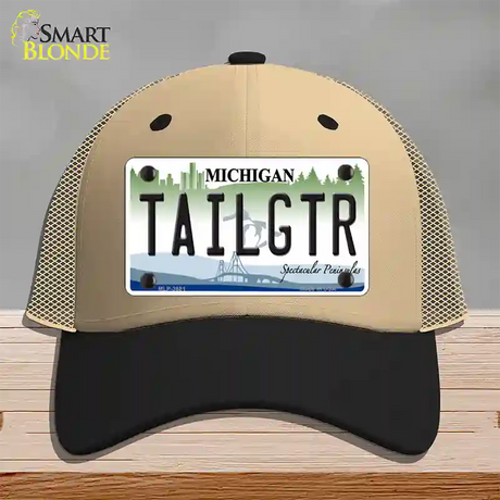 Tailgtr Michigan Novelty License Plate Hat Mesh / Khaki|Black