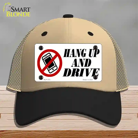 Hang Up And Drive Novelty License Plate Hat Mesh / Khaki|Black