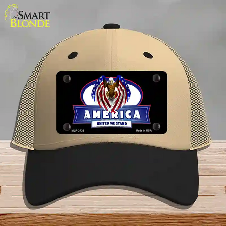 America United Novelty License Plate Hat Mesh / Khaki|Black