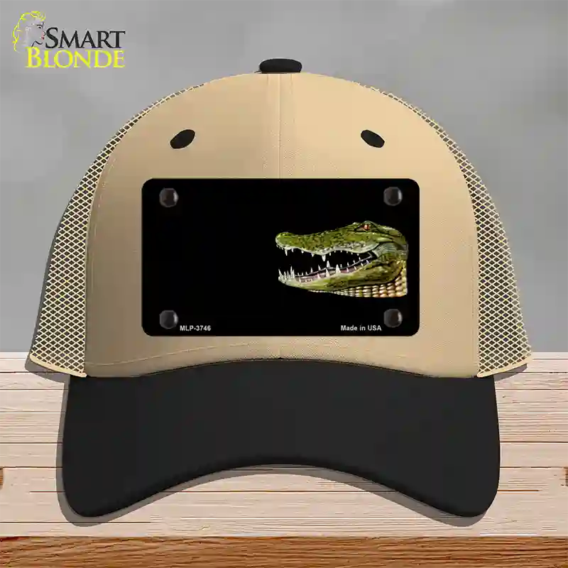 Gator Offset Novelty License Plate Hat Mesh / Khaki|Black