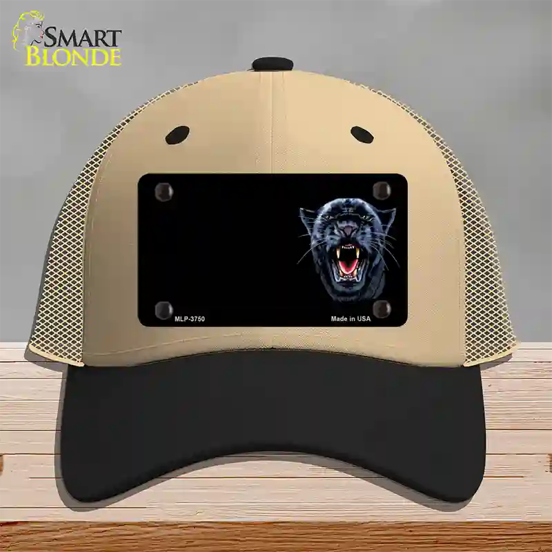 Panther Offset Novelty License Plate Hat Mesh / Khaki|Black