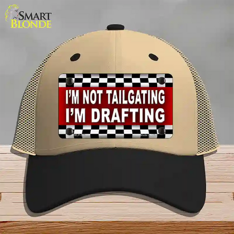 Not Tailgating Drafting Novelty License Plate Hat Mesh / Khaki|Black