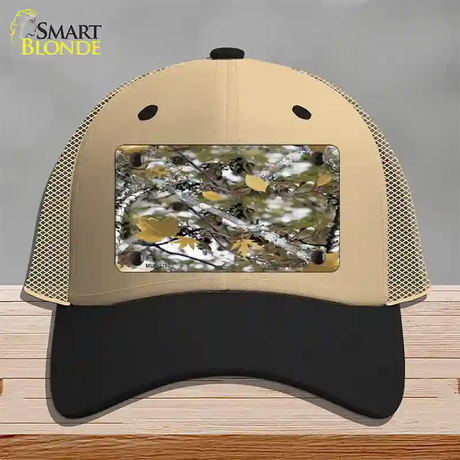 Real Leaf Camouflage Novelty License Plate Hat Mesh / Khaki|Black