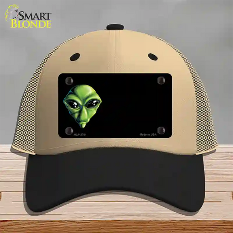 Alien Offset Novelty License Plate Hat Mesh / Khaki|Black