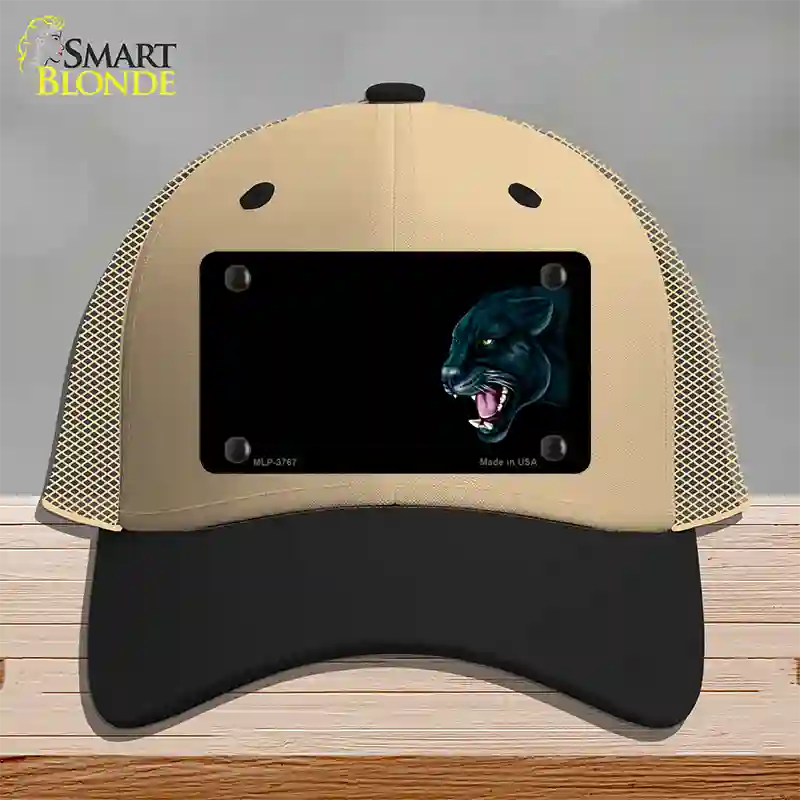 Panther Offset Profile Novelty License Plate Hat Mesh / Khaki|Black