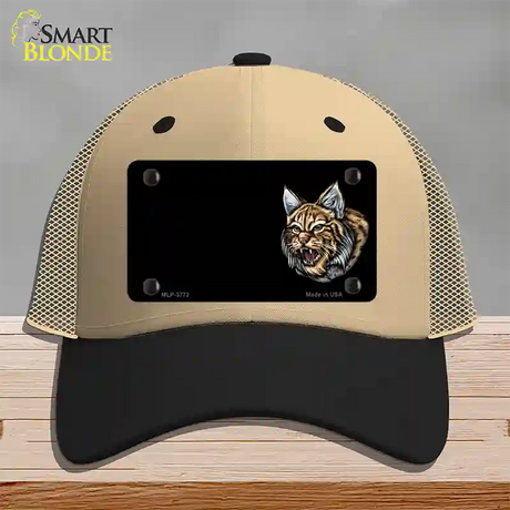 Bobcat Offset Novelty License Plate Hat Mesh / Khaki|Black