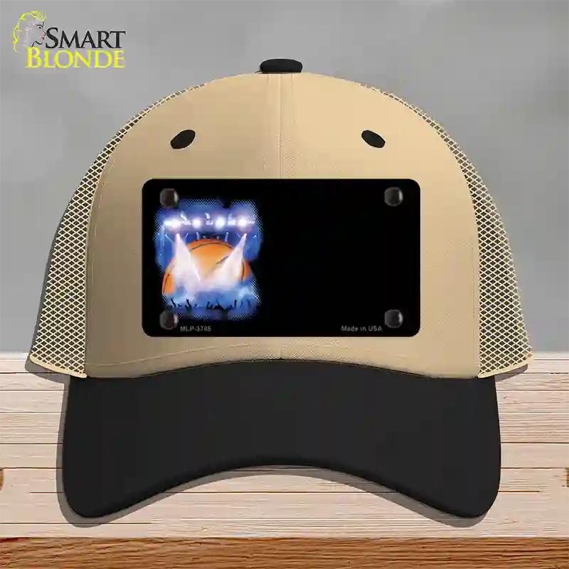 Basketball Game Offset Novelty License Plate Hat Mesh / Khaki|Black