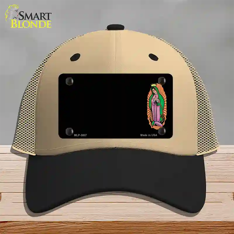 Virgin Mary Offset Novelty License Plate Hat Mesh / Khaki|Black