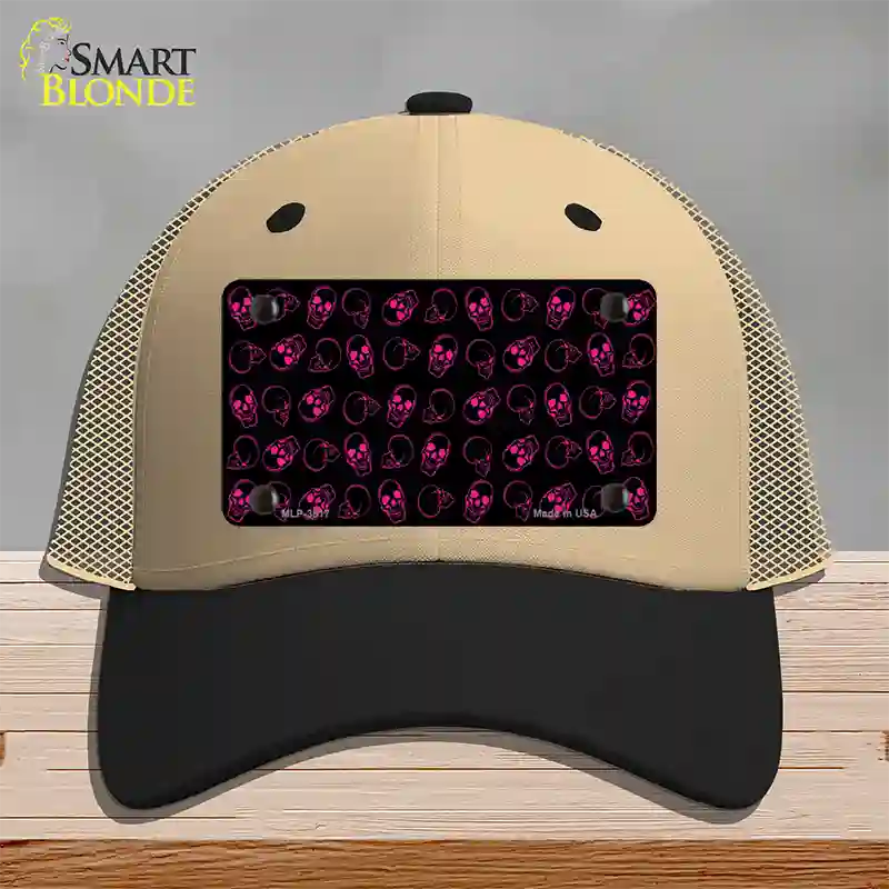 Purple Skulls Novelty License Plate Hat Mesh / Khaki|Black