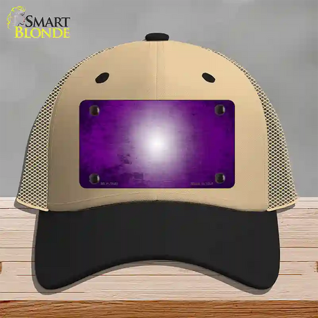 Purple White Fade Scratched Novelty License Plate Hat Mesh / Khaki|Black