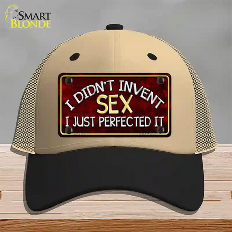 Didnt Invent Sex Novelty License Plate Hat Mesh / Khaki|Black