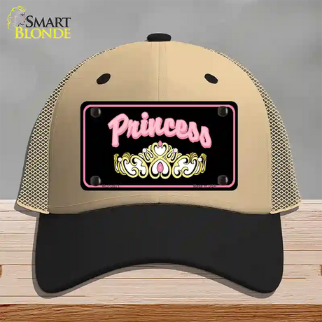 Princess Tiara Novelty License Plate Hat Mesh / Khaki|Black