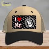 I Love My Bulldog Novelty License Plate Hat Mesh / Khaki|Black