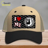 I Love My Bull Mastiff Novelty License Plate Hat Mesh / Khaki|Black