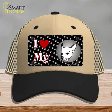 I Love My Chihuahua Novelty License Plate Hat Mesh / Khaki|Black