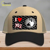 I Love My German Shepherd Novelty License Plate Hat Mesh / Khaki|Black