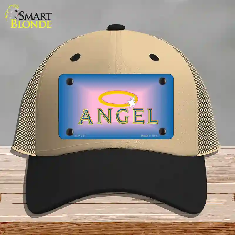 Angel Novelty License Plate Hat Mesh / Khaki|Black