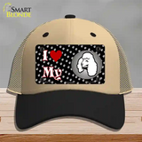 I Love My Poodle Novelty License Plate Hat Mesh / Khaki|Black