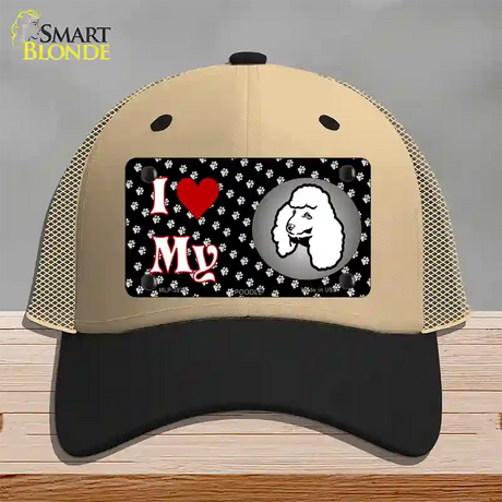 I Love My Poodle Novelty License Plate Hat Mesh / Khaki|Black