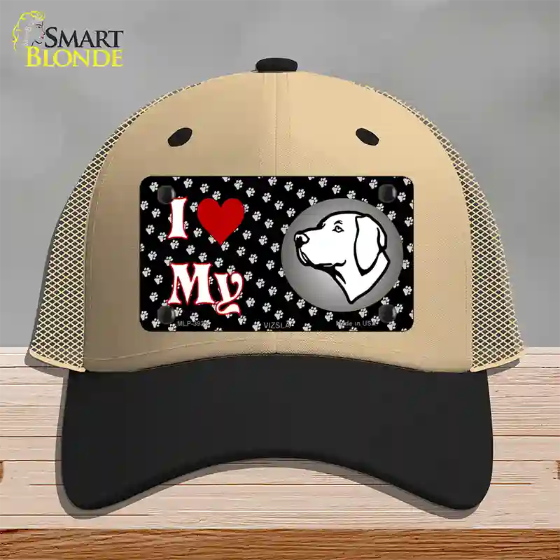 I Love My Vizsla Novelty License Plate Hat Mesh / Khaki|Black