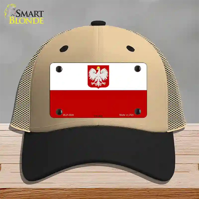 Poland Eagle Flag Novelty License Plate Hat Mesh / Khaki|Black