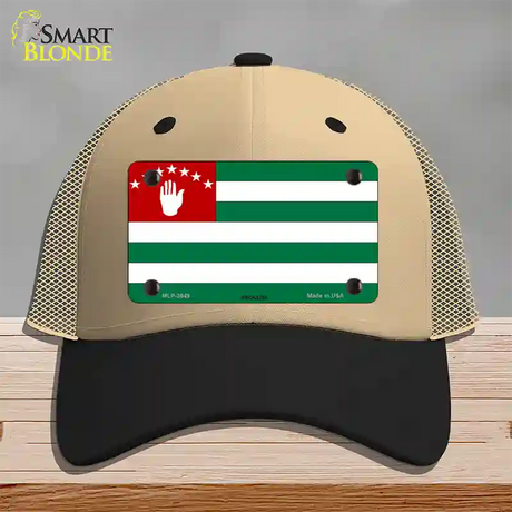 Abkhazia Flag Novelty License Plate Hat Mesh / Khaki|Black