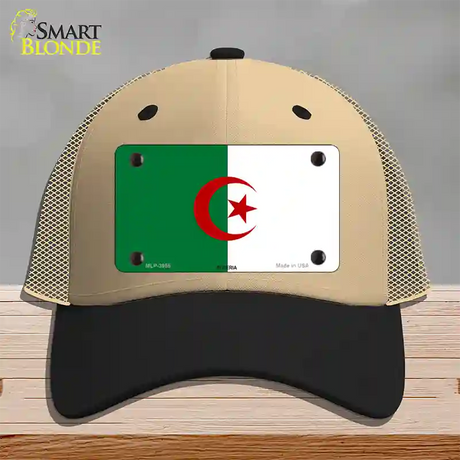 Algeria Flag Novelty License Plate Hat Mesh / Khaki|Black