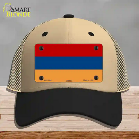 Armenia Flag Novelty License Plate Hat Mesh / Khaki|Black