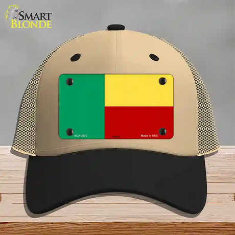 Benin Flag Novelty License Plate Hat Mesh / Khaki|Black