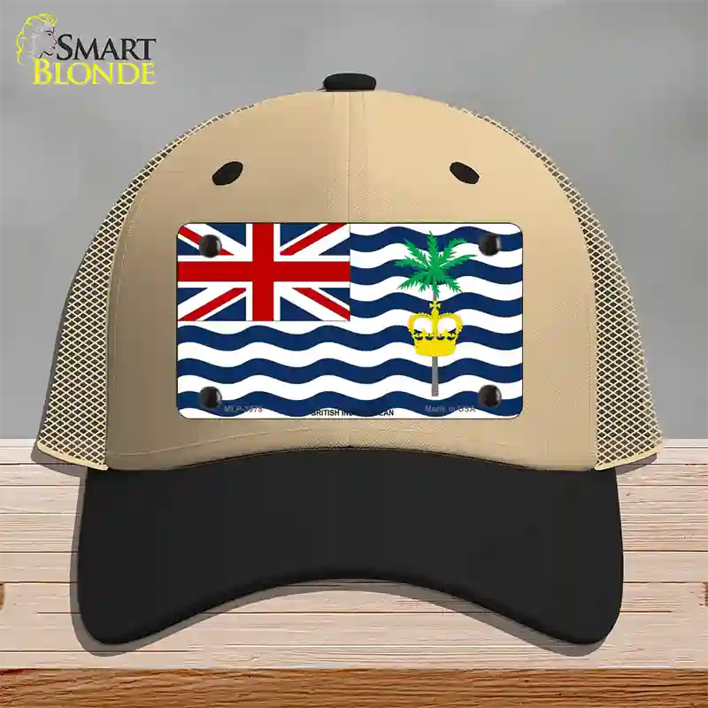 British Indian Ocean Flag Novelty License Plate Hat Mesh / Khaki|Black