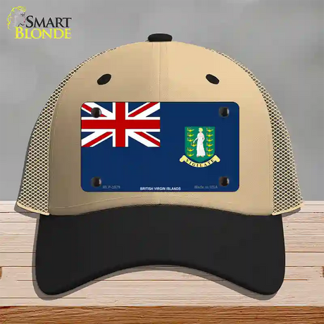 British Virgin Islands Flag Novelty License Plate Hat Mesh / Khaki|Black