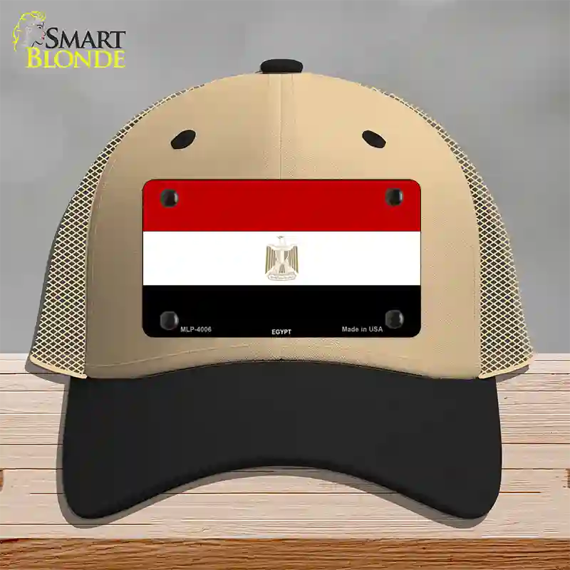 Egypt Flag Novelty License Plate Hat Mesh / Khaki|Black