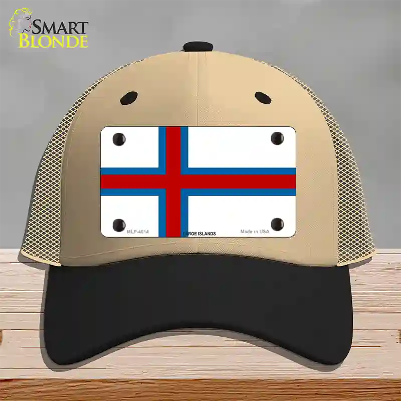 Faroe Islands Flag Novelty License Plate Hat Mesh / Khaki|Black