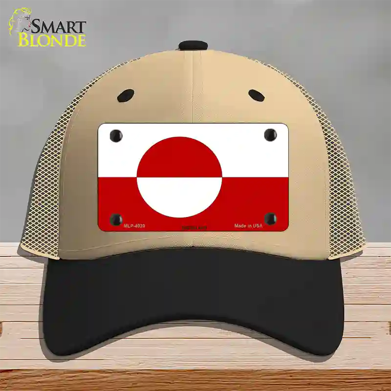 Greenland Flag Novelty License Plate Hat Mesh / Khaki|Black