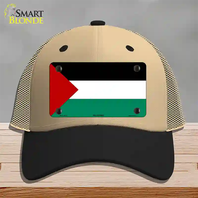 Palestine Country Flag Novelty License Plate Hat Mesh / Khaki|Black