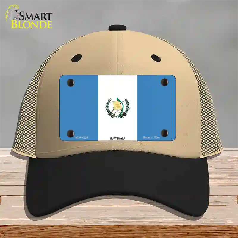 Guatemala Country Flag Novelty License Plate Hat Mesh / Khaki|Black