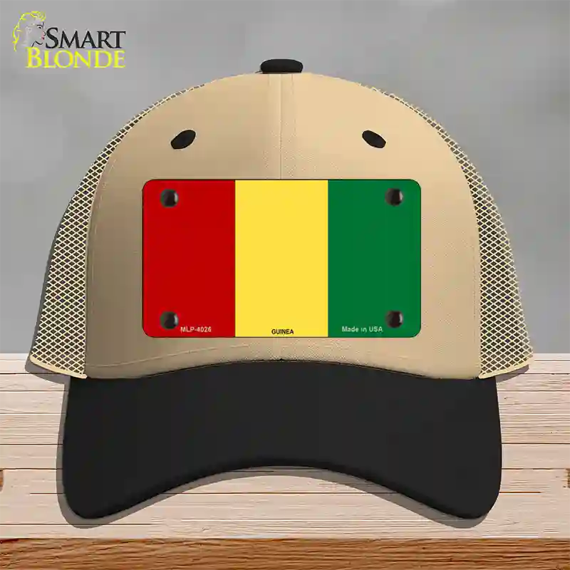 Guinea Flag Novelty License Plate Hat Mesh / Khaki|Black