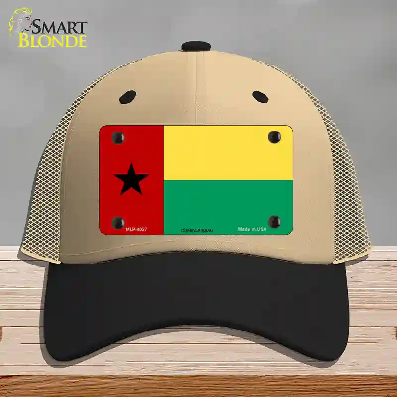 Guinea-Bissau Flag Novelty License Plate Hat Tag Sign Mesh / Khaki|Black