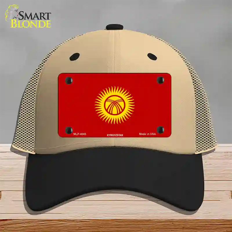 Kyrgyzsyan Flag Novelty License Plate Hat Mesh / Khaki|Black